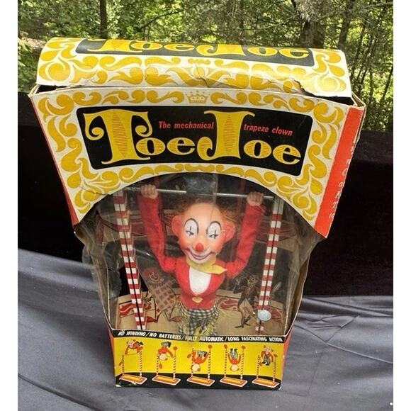 Rare Vintage 1950's Tin Toe Joe Mechanical Toy Acrobat by Ohio Art Original Box - Picture 1 of 11
